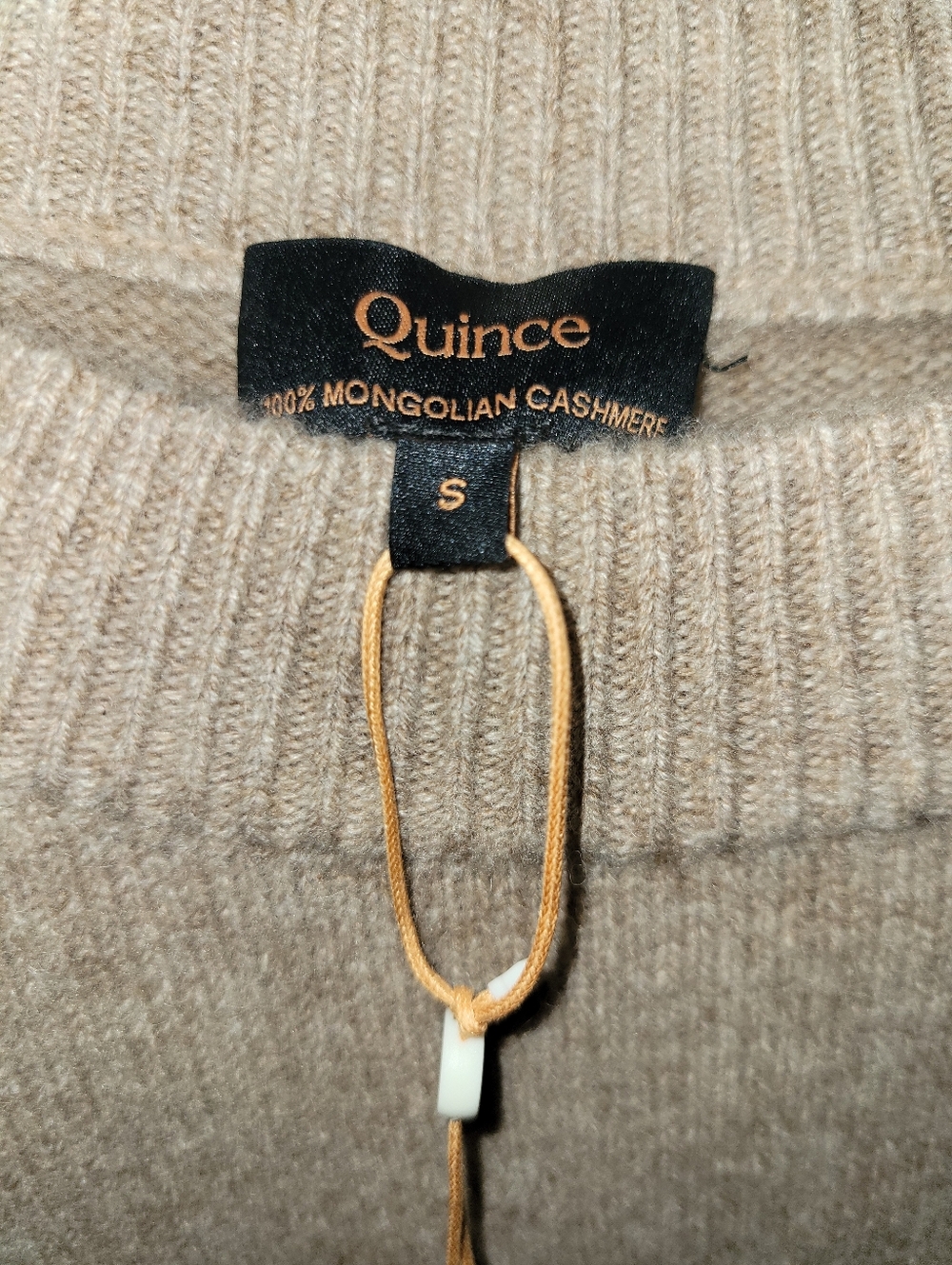 QUINCE 100% Mongolian Cashmere Sweater Tan Size S - Picture 4 of 5